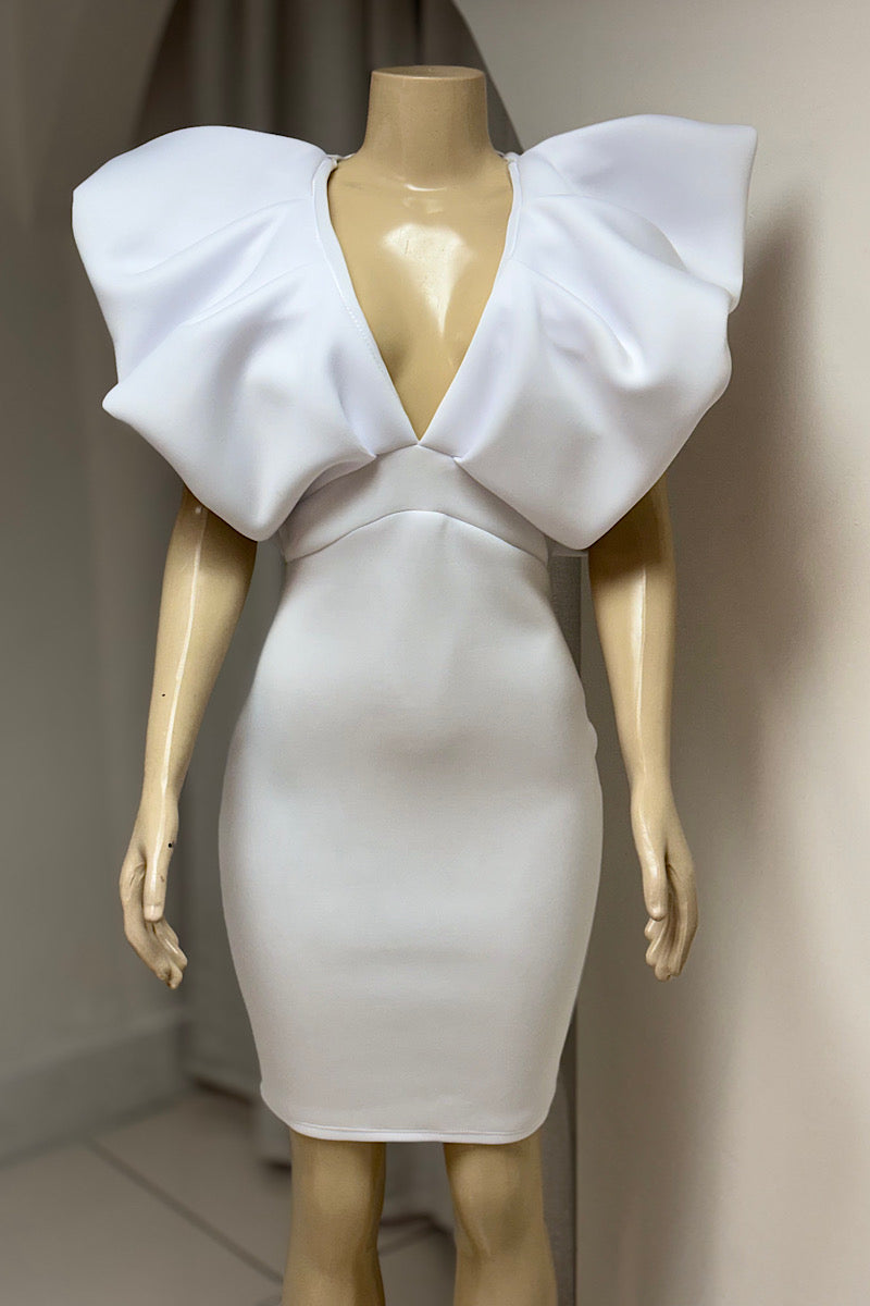 Deep V Scuba Dress