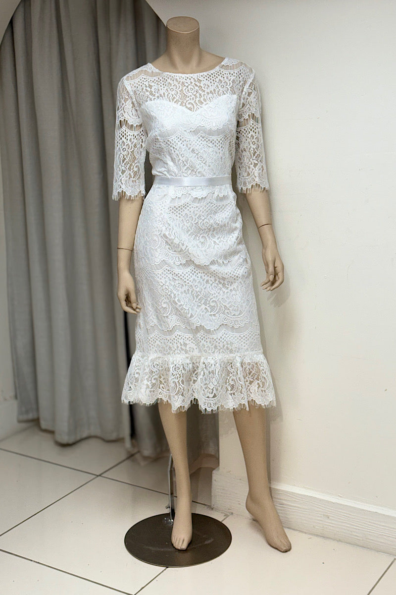 Lace Flare Frill Dress