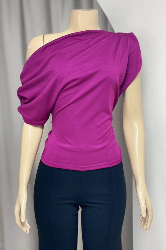 One-Shouldered Fitted Top