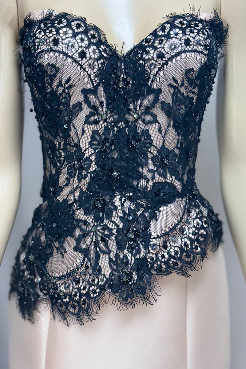 Nude/Black Lace Formal
