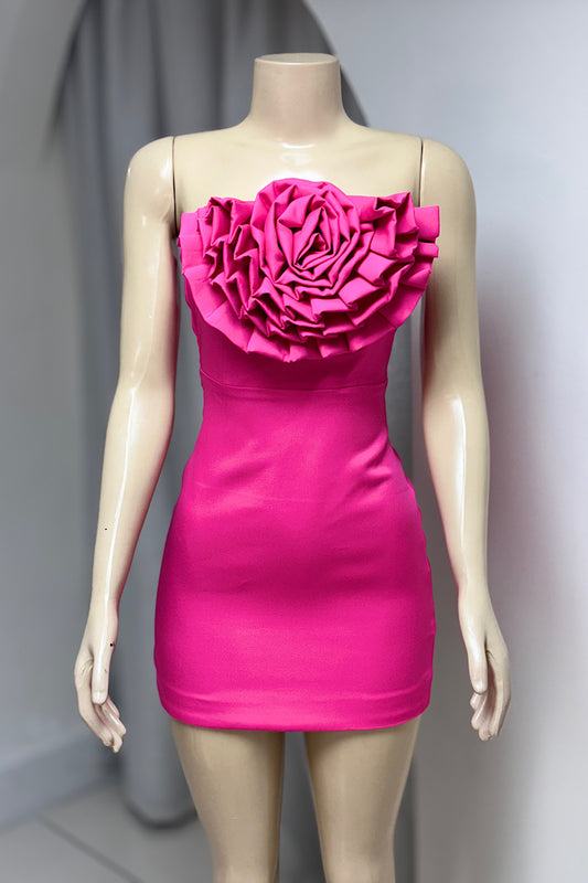 Flower Detail Mini Tube Dress