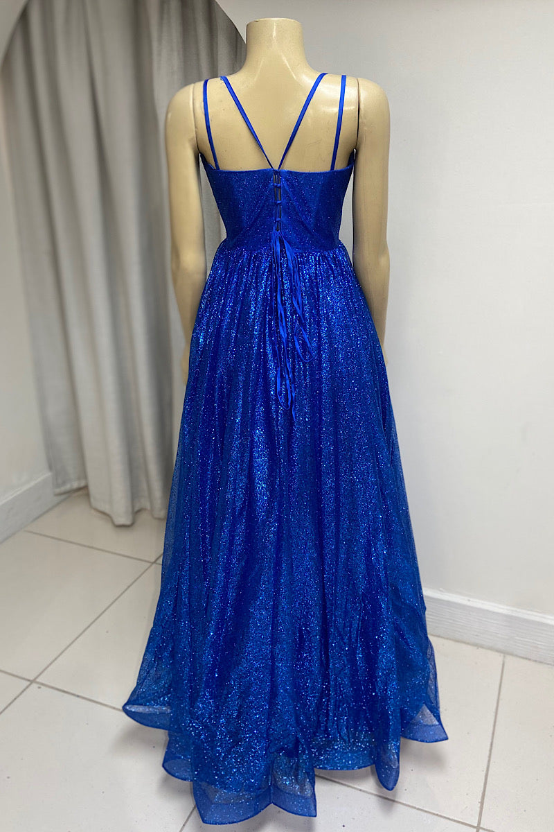 Royal Blue Glitter Ball Gown