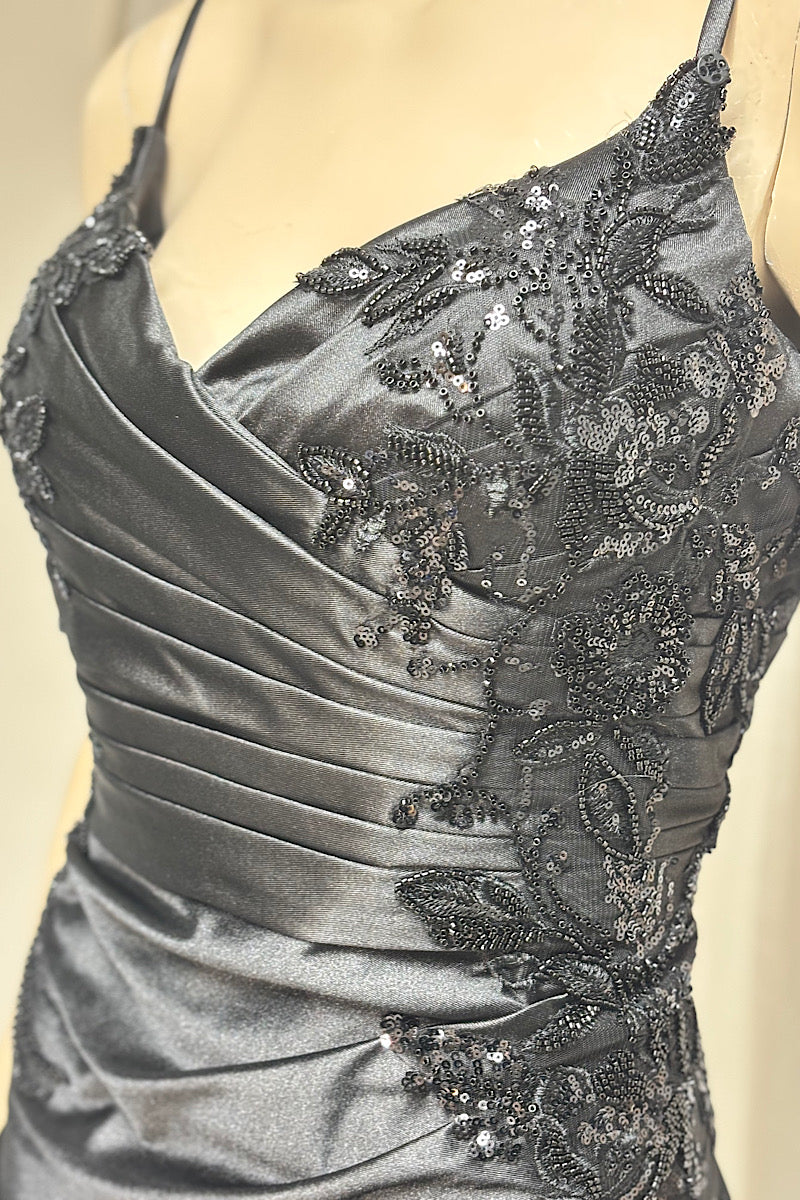 Beaded Embroidered Petal Sleeve Formal