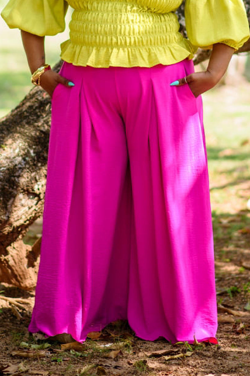 Crepe Flowy Wide Legged Pants