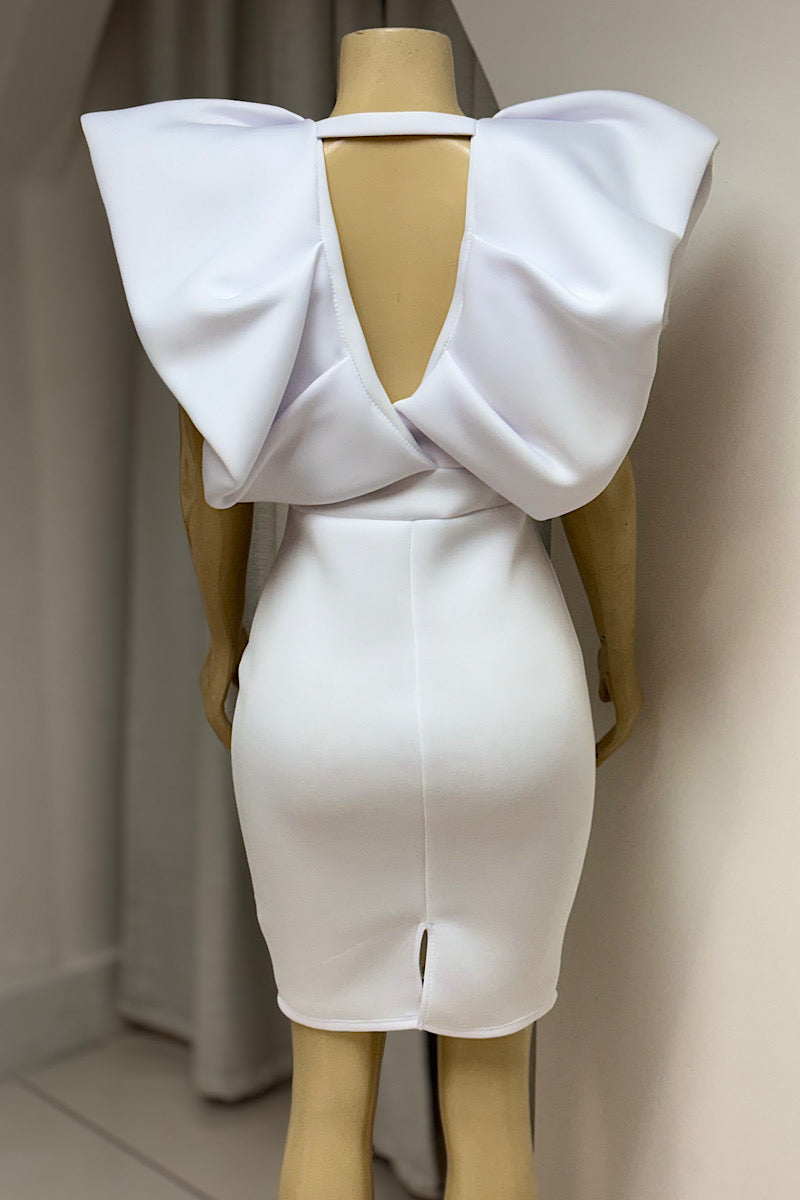 Deep V-Neck Fitted Scuba Dress