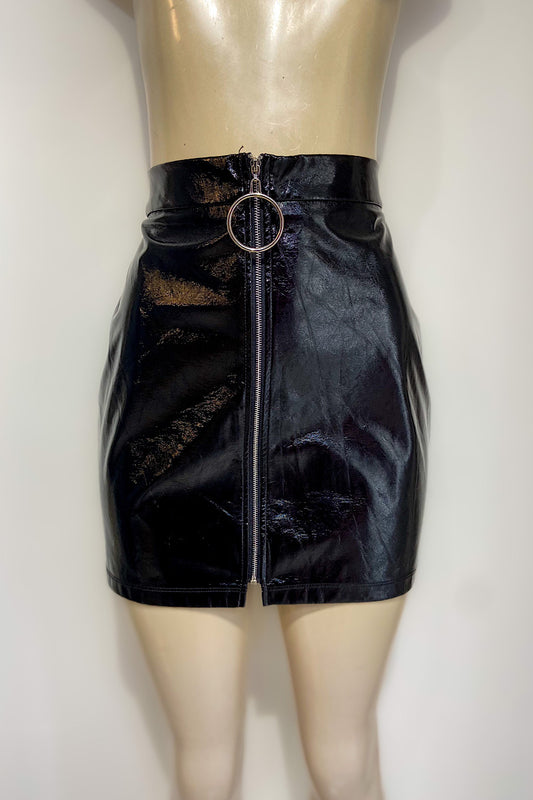 Black Short Leather Skirt