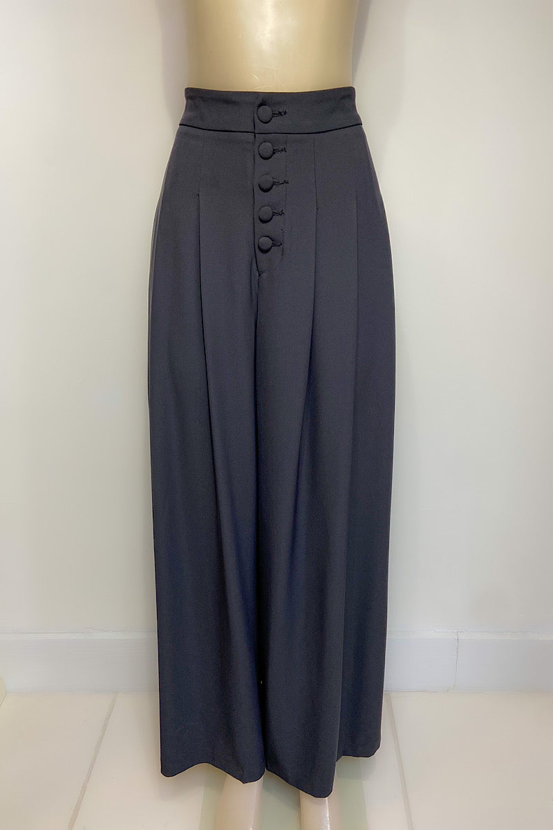 Curvy Wide Leg Button Pants