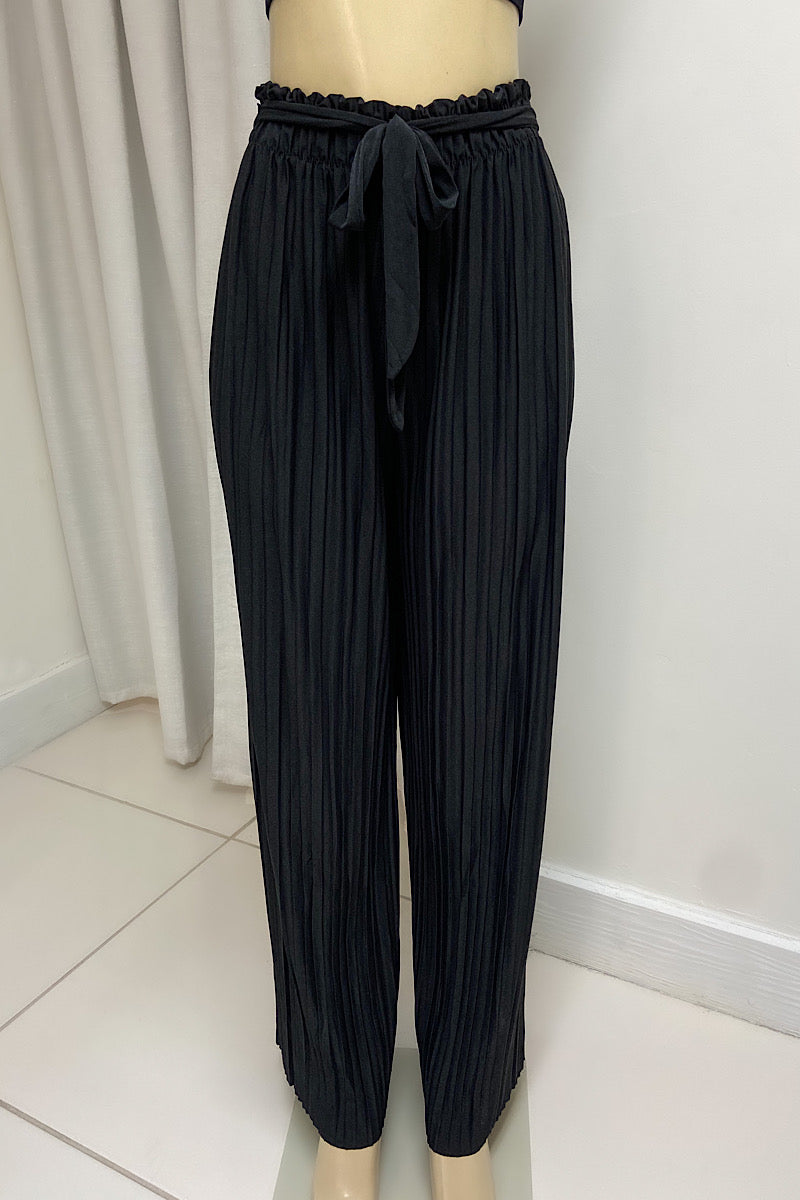 Satin Pleated Pants