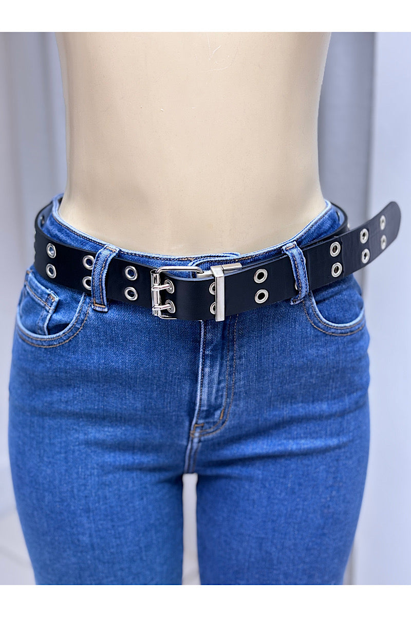 Multiple Hole Leather Belt