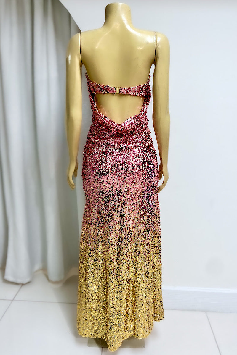 Ombre Scoop Back Formal
