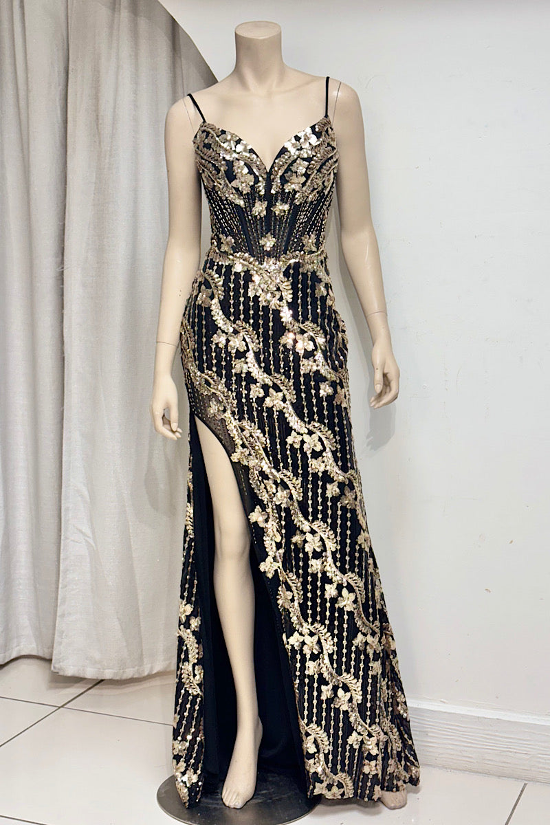 Full Sequin Side Split Formal