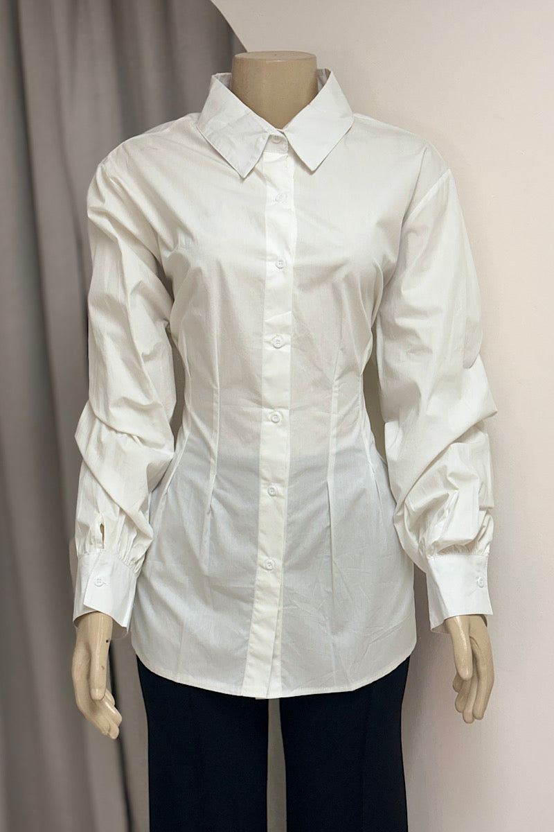 Curvy White Button Down