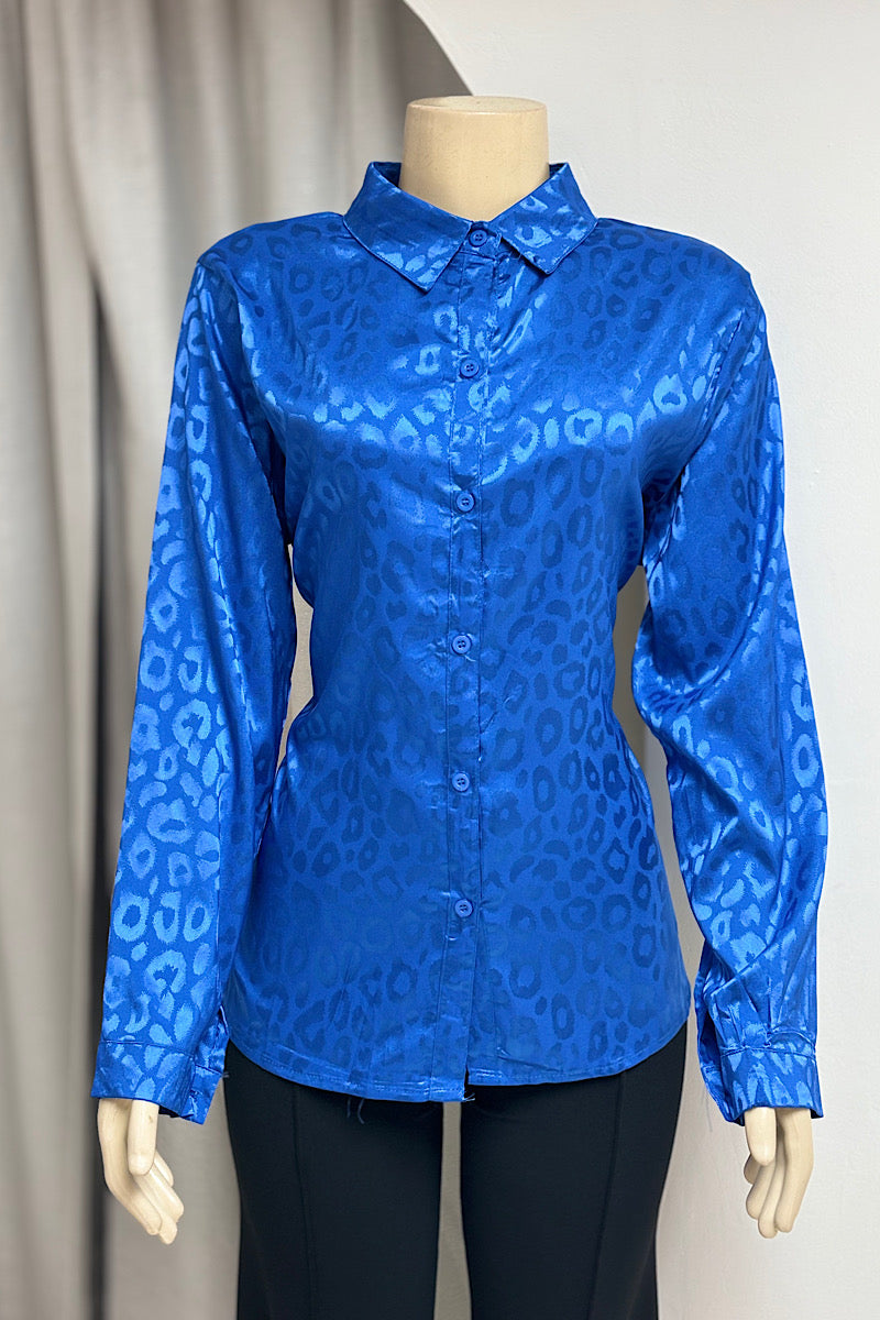 Cheetah Button Down Curvy Top
