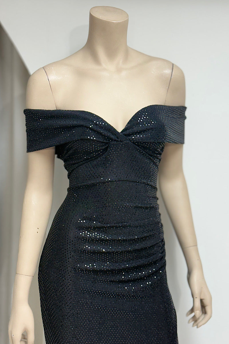 Off-Shoulder Sequin Shimmer Formal