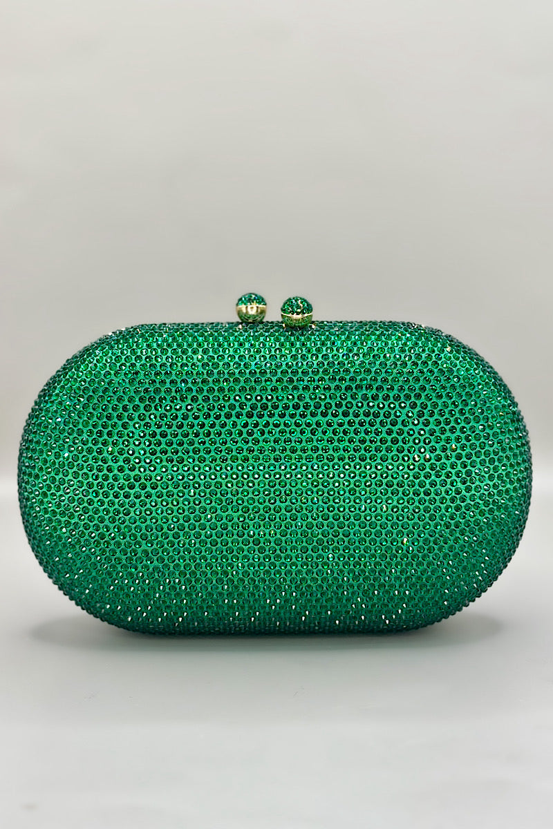 Mini Round Rhinestone Clutch