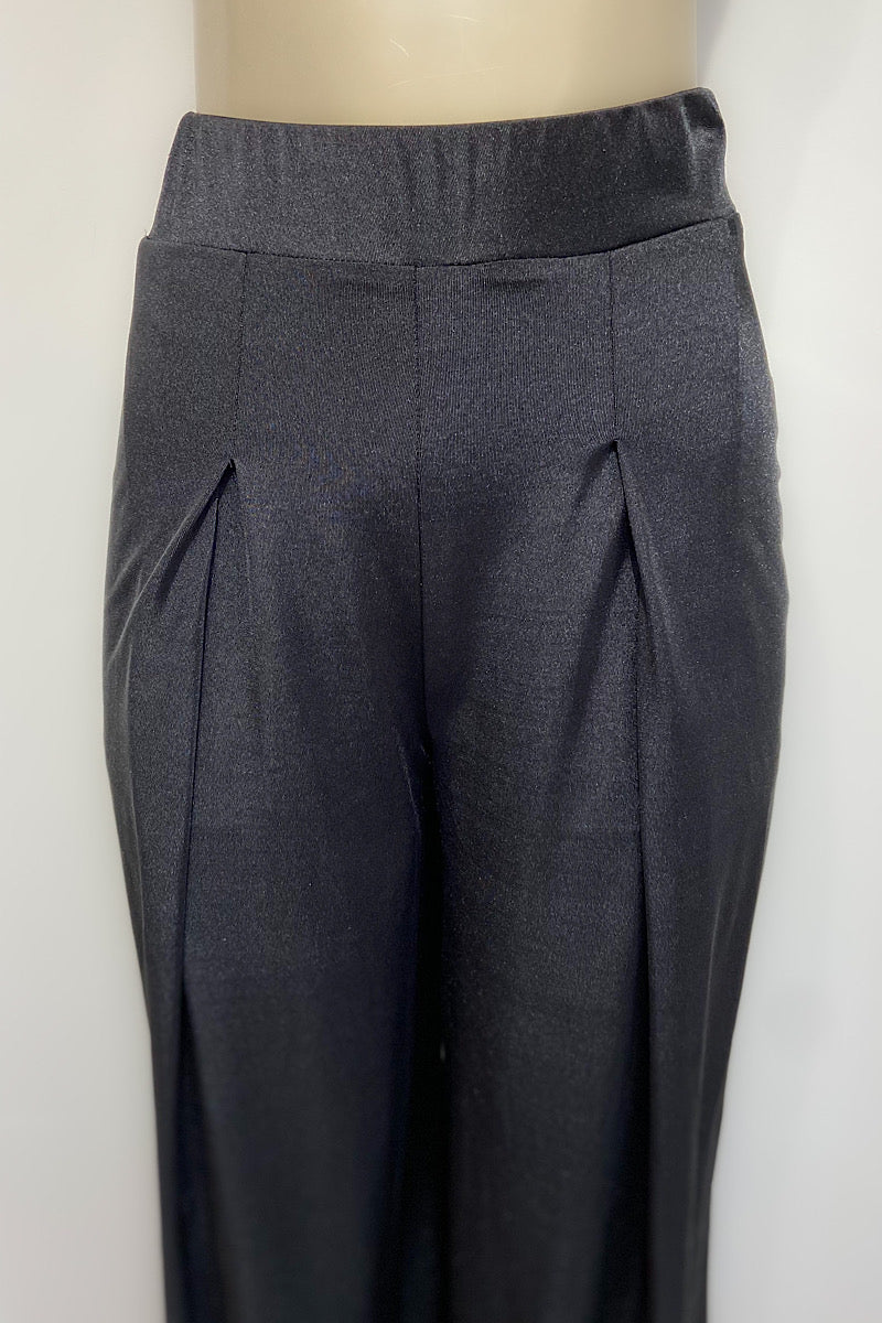 Shiny Wide Leg Flowy Pants