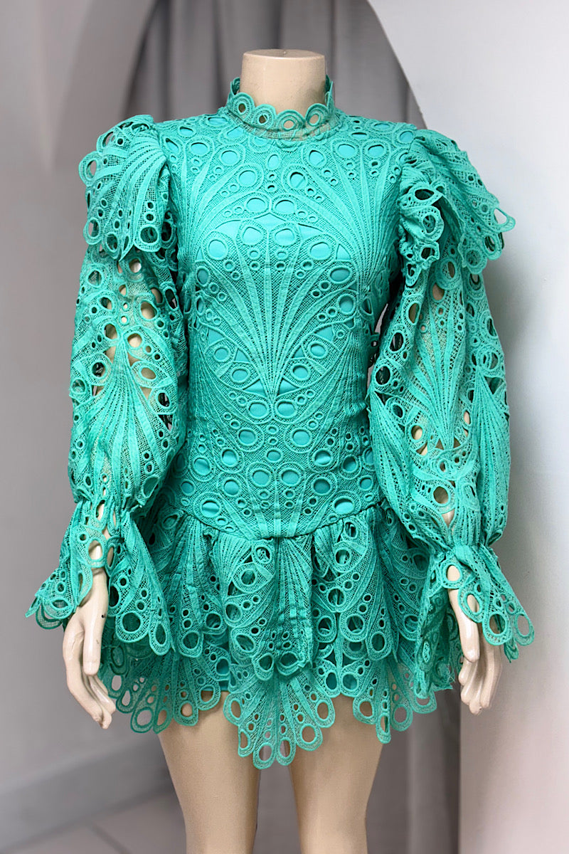 Eyelet Mini Dress