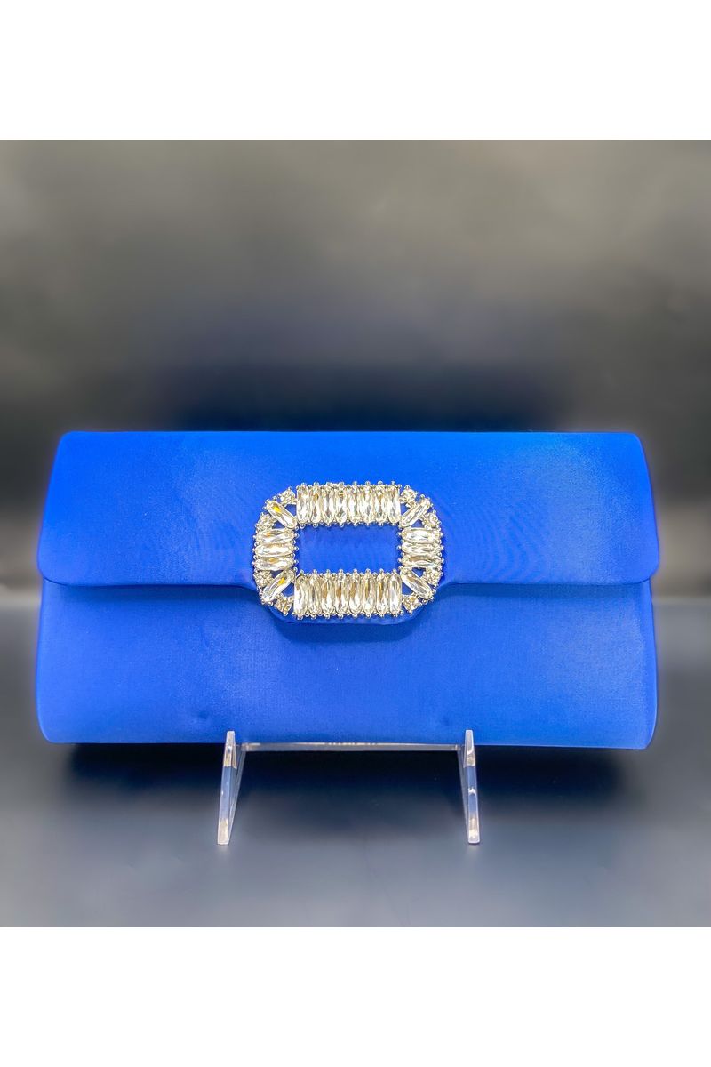 Silver Rhinestone Plain Envelope Clutch