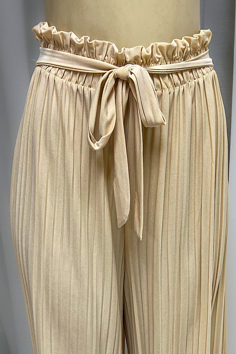 Satin Pleated Pants