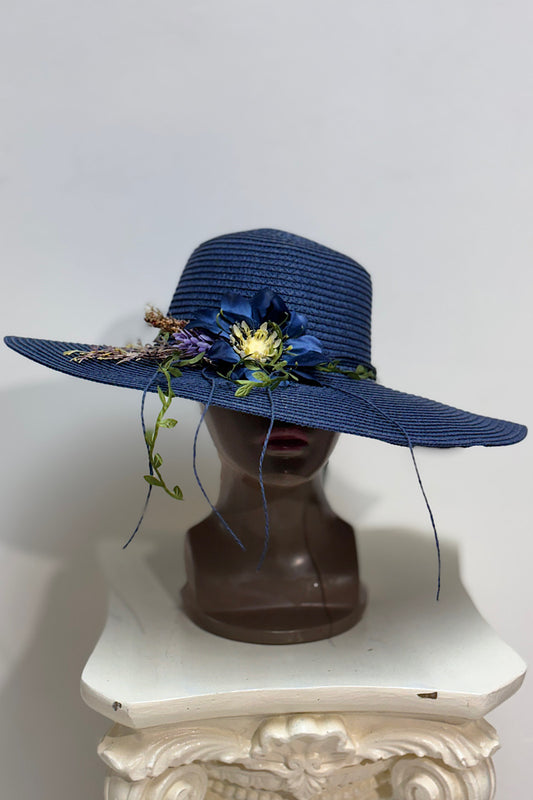 Blue Flower Sun Hat