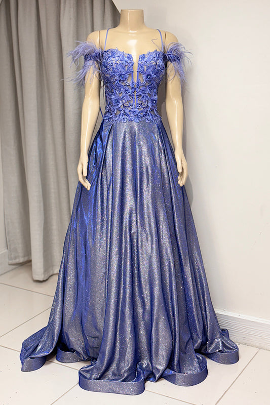 Periwinkle Shimmer Ball Gown
