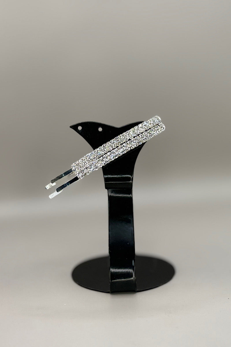 Double Rhinestone Hair Clips