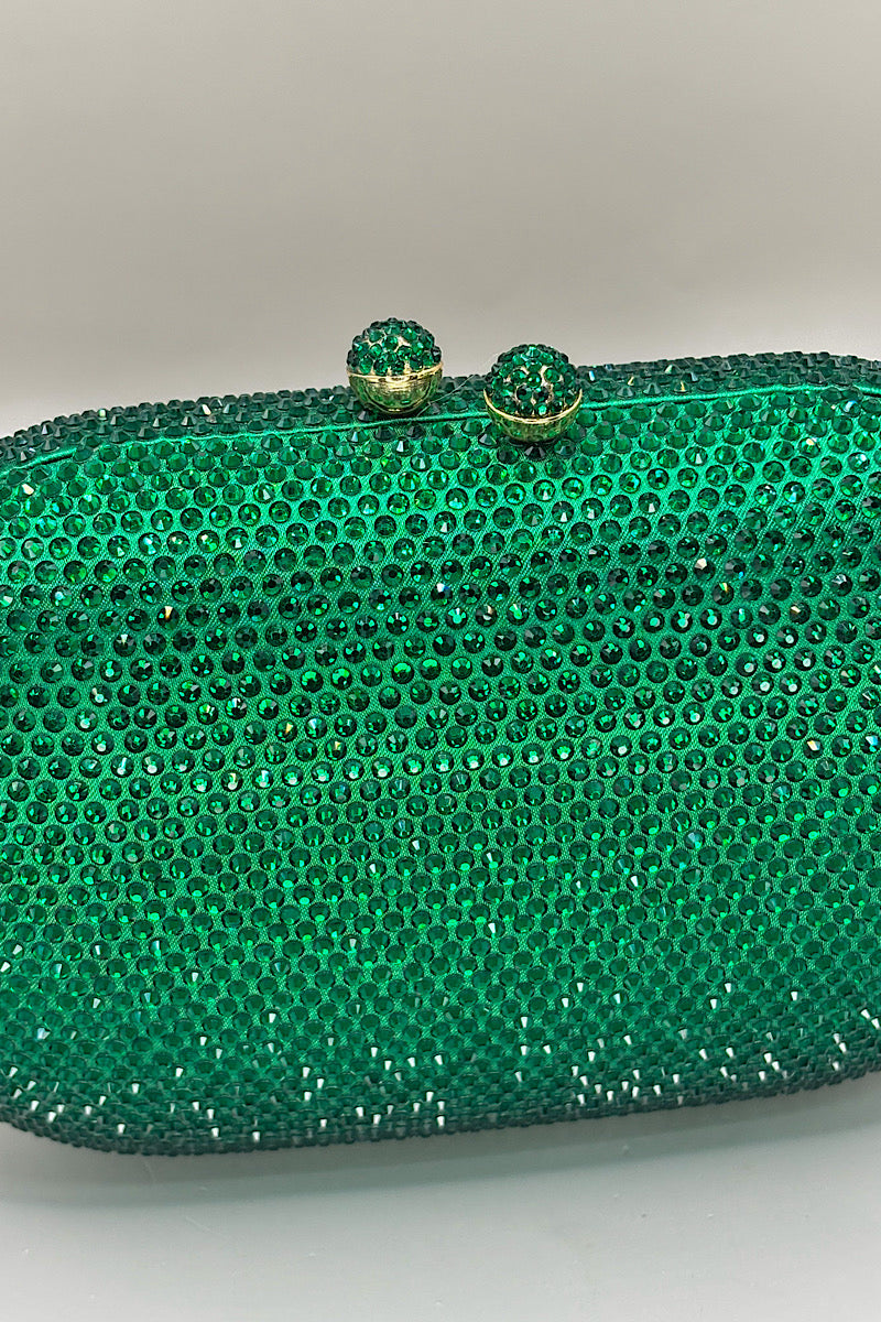 Mini Round Rhinestone Clutch