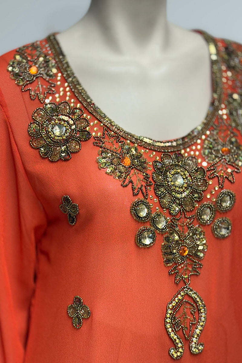 Beaded Flower Design Tunic