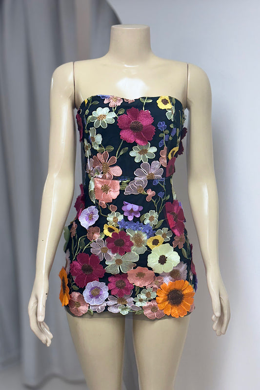 Floral Mini Tube Dress