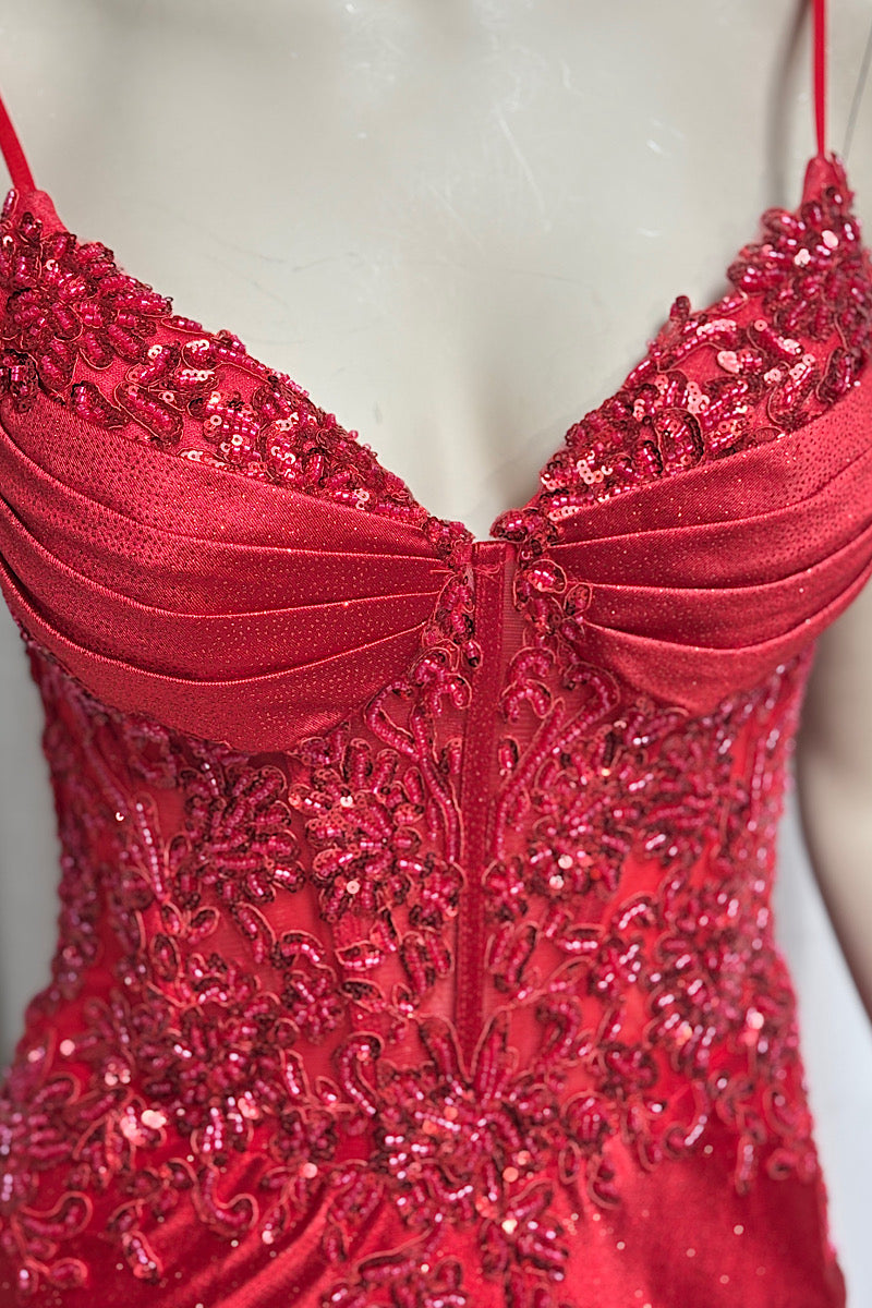 Embroidered Beaded Shimmer Bottom Fitted Formal