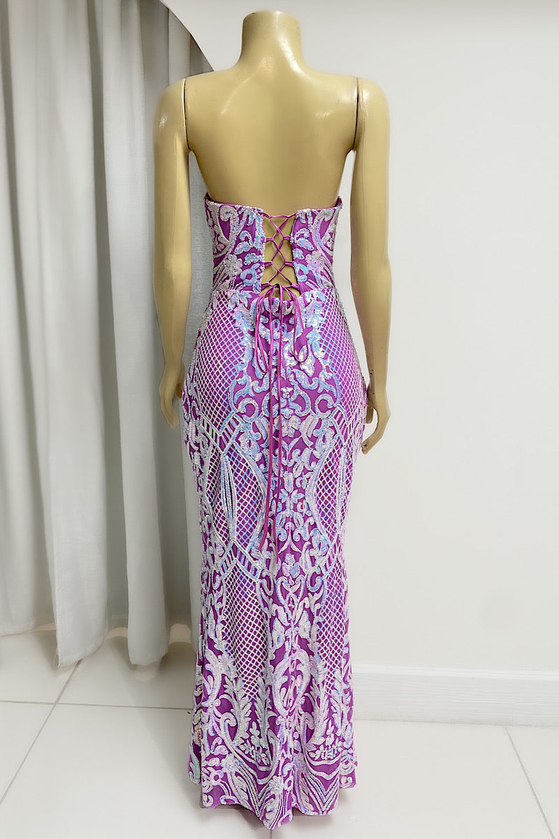 Sequin Violet Corset Formal