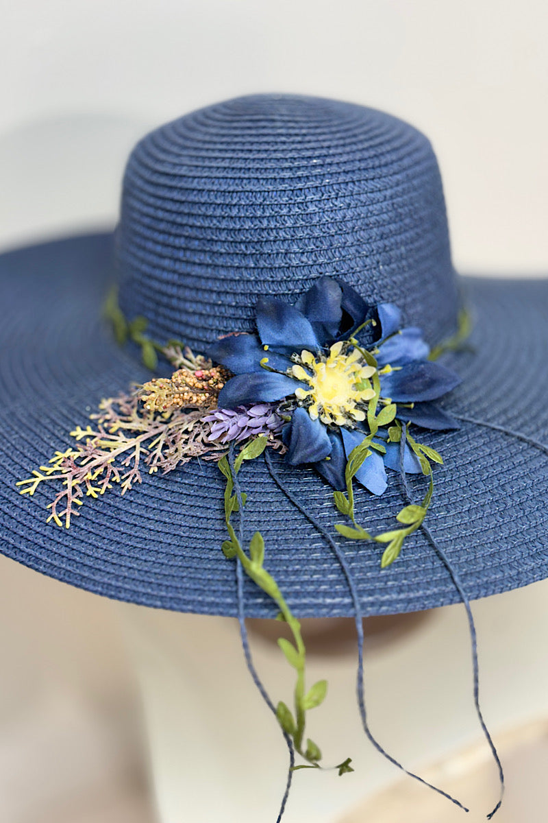 Blue Flower Sun Hat