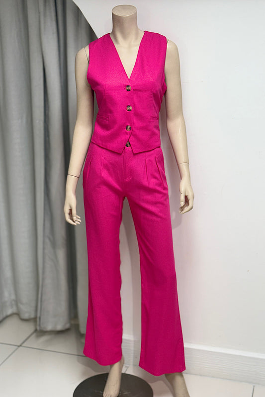 Linen Vest Pant Set
