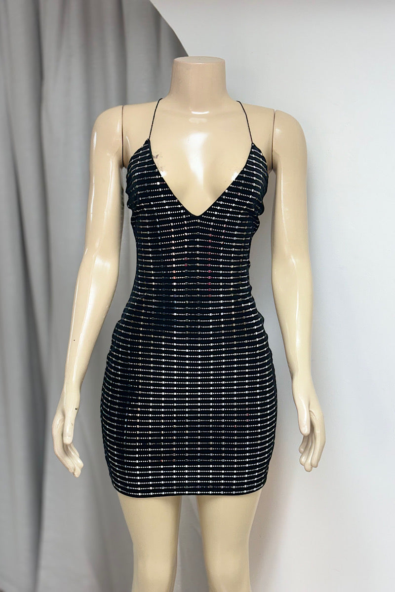 Silver Detail Short Dress