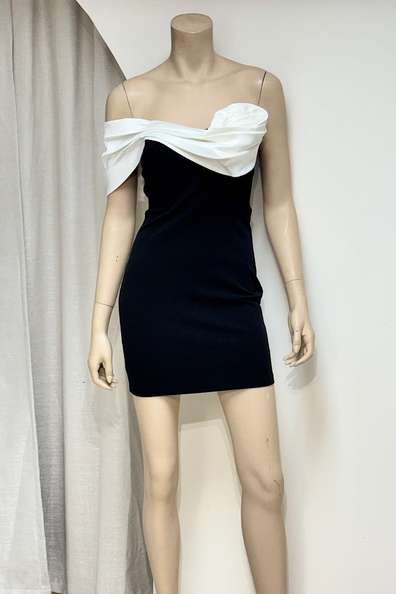 Rosette One-Shoulder Mini Dress