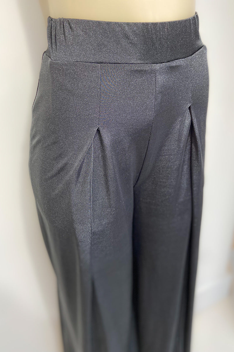 Shiny Wide Leg Flowy Pants
