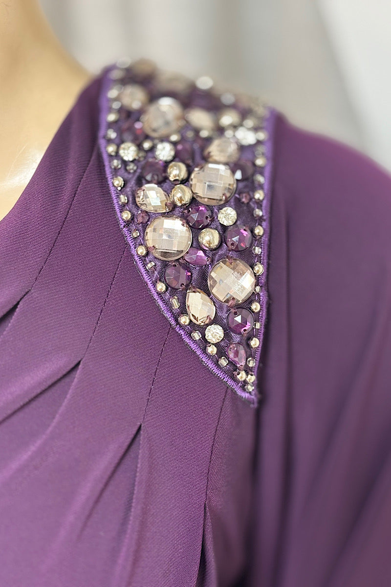 Purple One Shoulder Curvy Dress