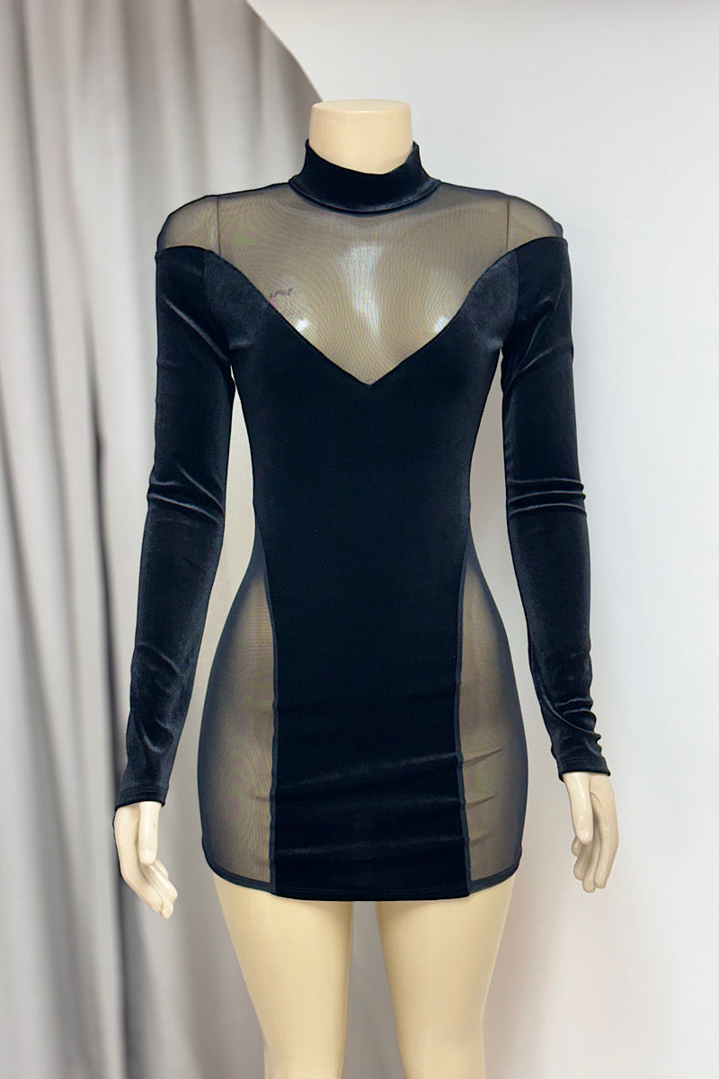 Short Mesh Panel Dress