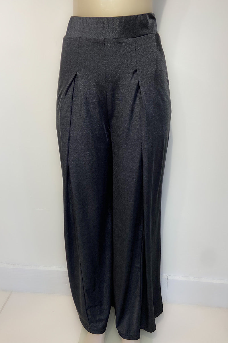 Shiny Wide Leg Flowy Pants