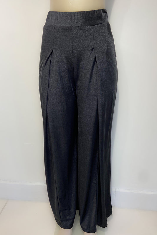Shiny Wide Leg Flowy Pants