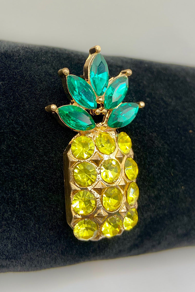 Pineapple Rhinestone Brooche