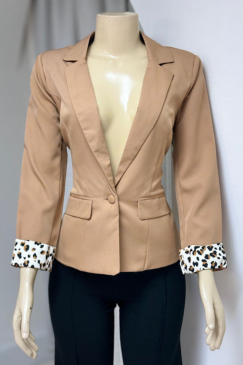 Leopard Sleeve Blazer