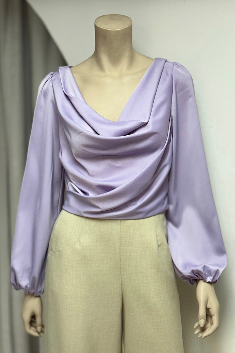 Cowl Neck Satin Top