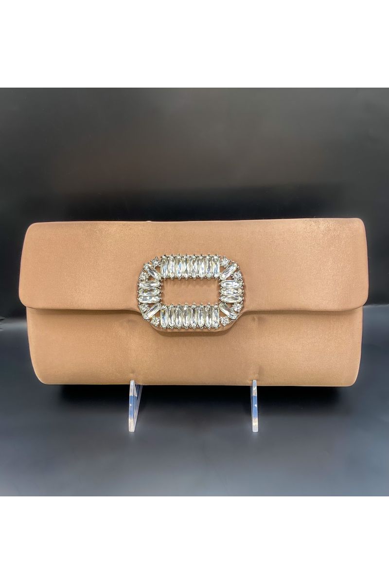 Silver Rhinestone Plain Envelope Clutch
