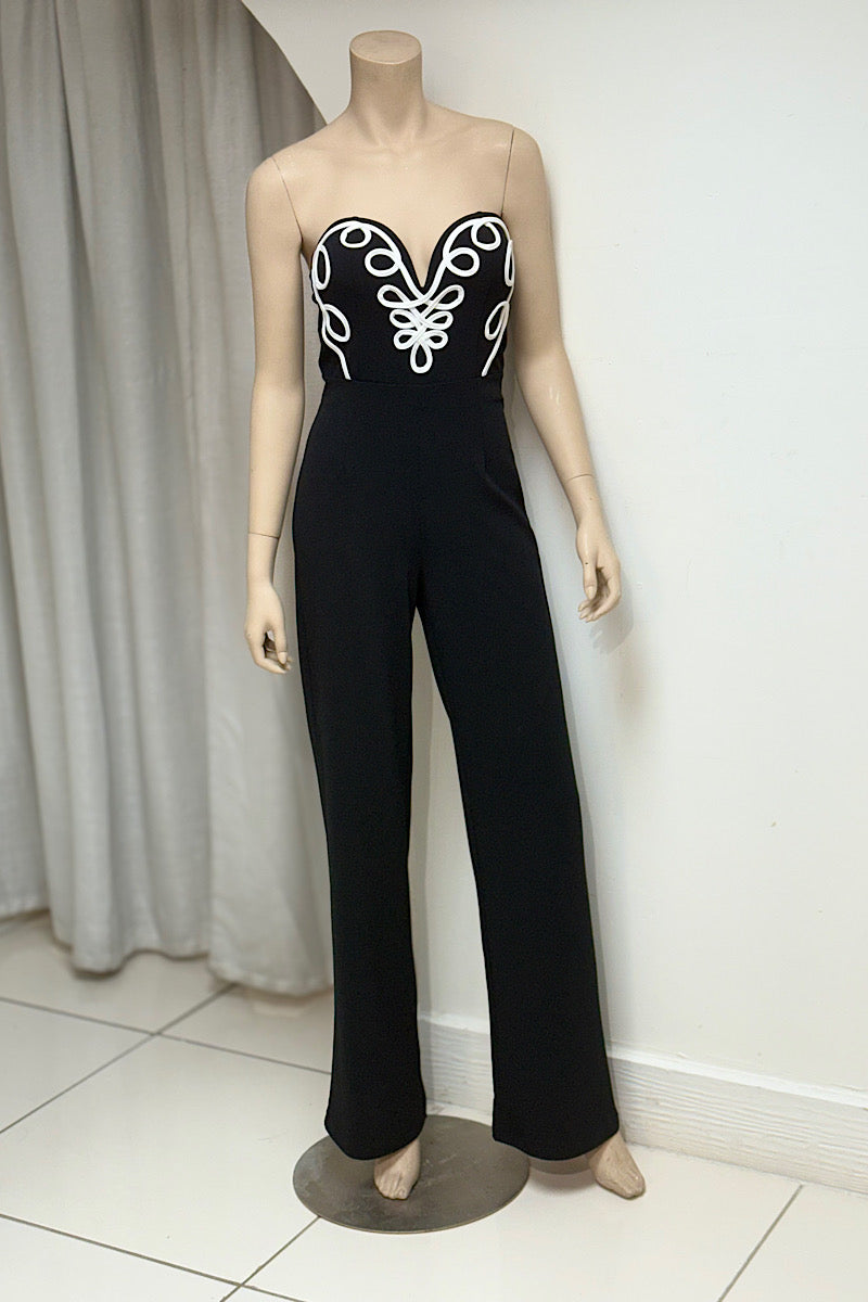 Sweetheart White Applique Jumpsuit