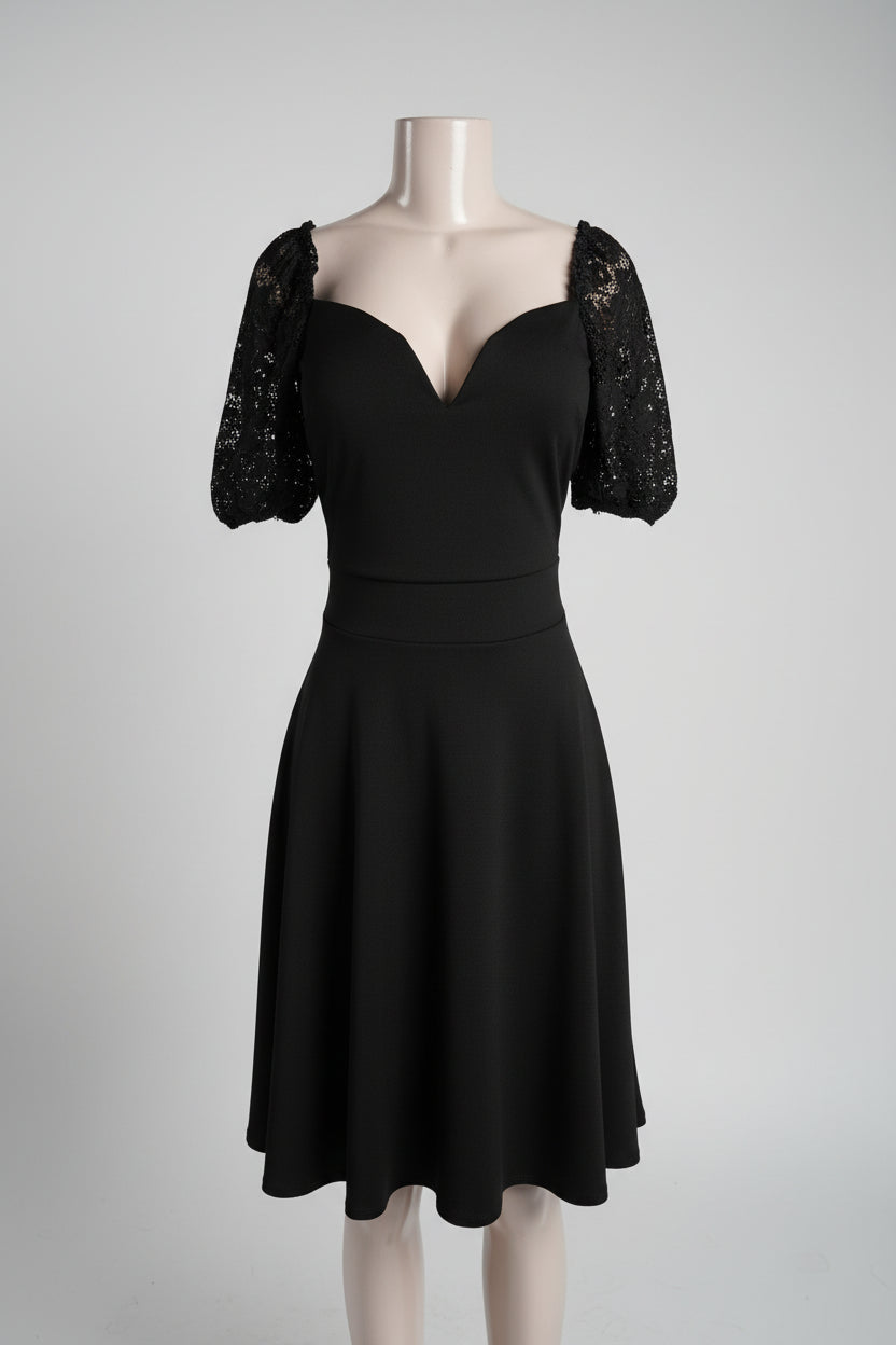 Lace Puff Sleeve Dress