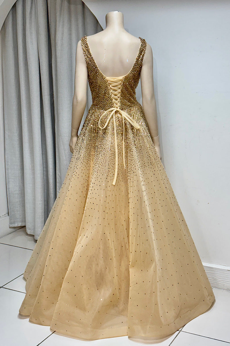 Bejeweled U-Cut Flare Formal