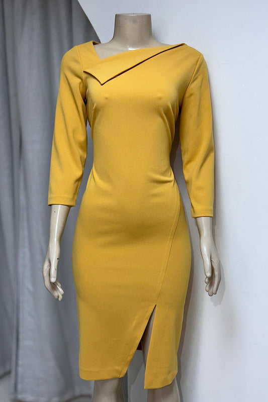 A-Line Asymetrical Collar Dress