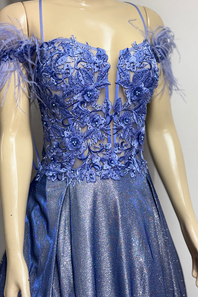 Periwinkle Shimmer Ball Gown