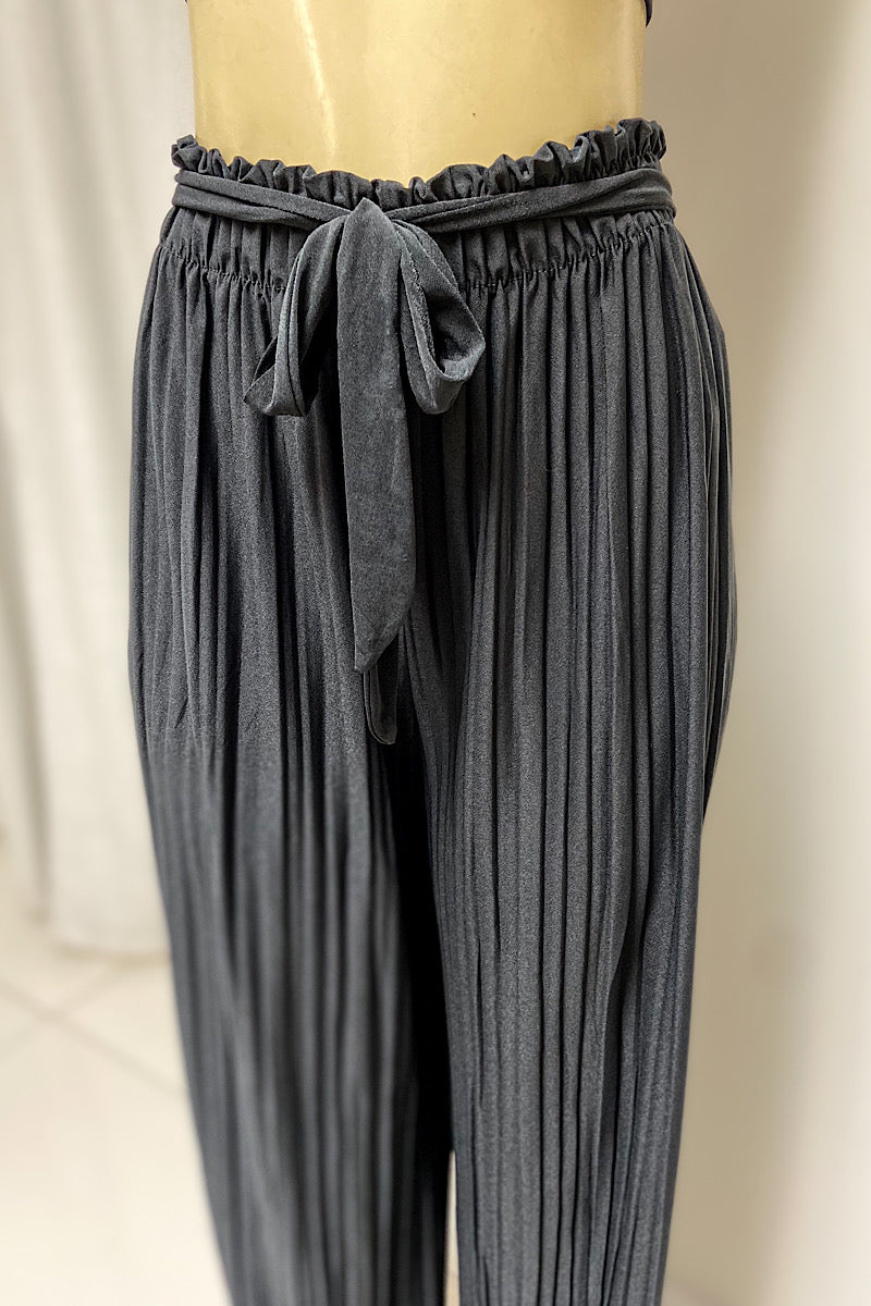 Satin Pleated Pants